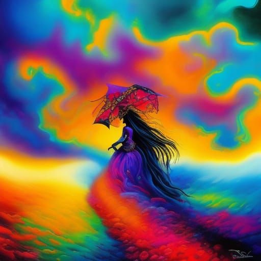 Woman Enters Dreamworld in Surrealist Style