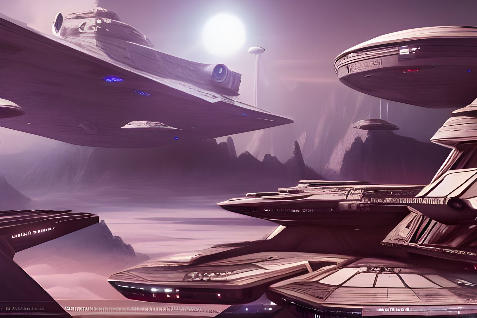 Star Wars Star Trek Crossover in Detailed Matte Painting