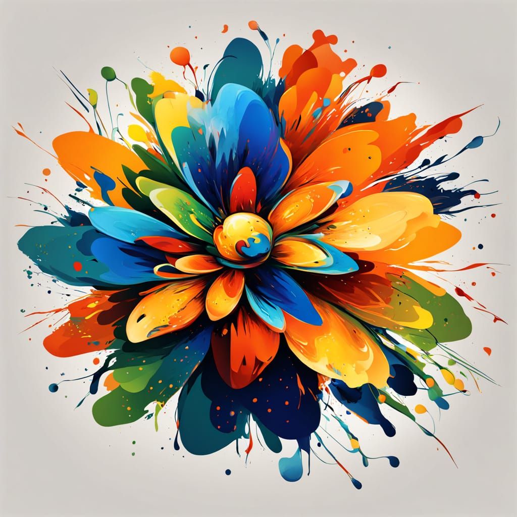 Vibrant Flower Bloom in Dynamic Digital Art