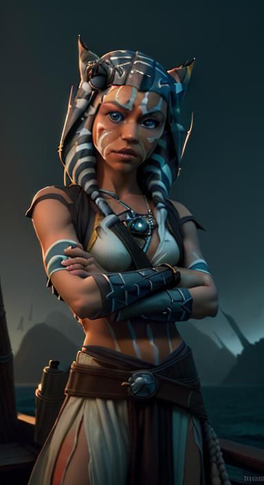 Ahsoka Tano as Pirate in 3D Digital Art