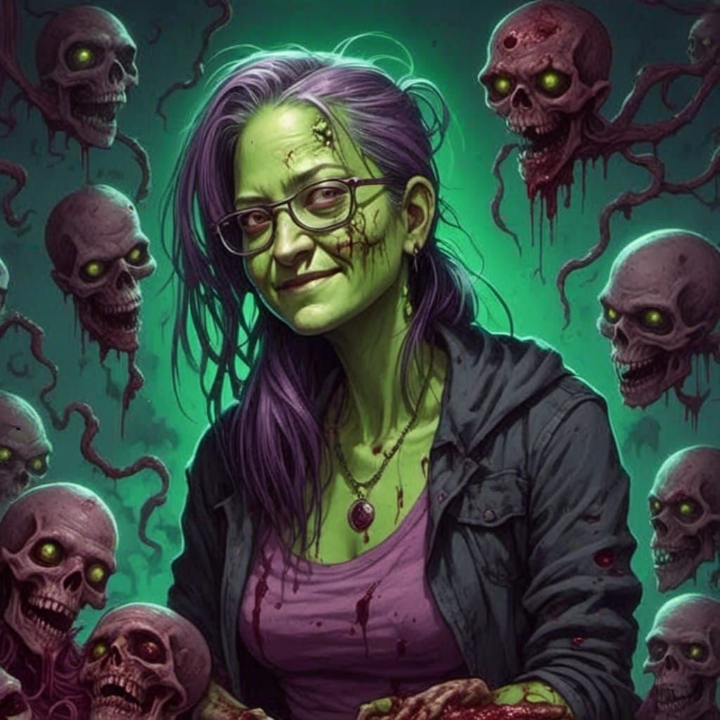 Gothic Green Zombie Bride