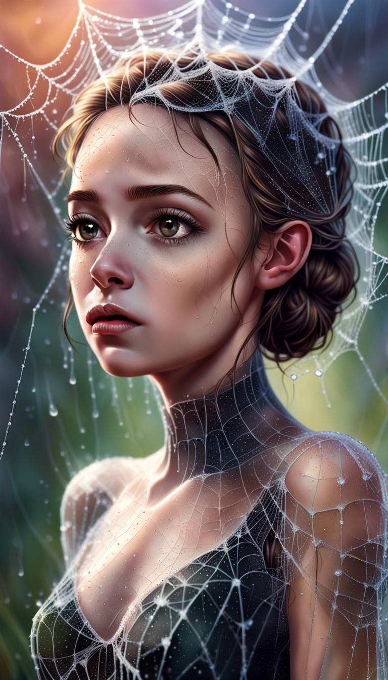 Spiderweb Dress: Hyperrealistic Concept Art
