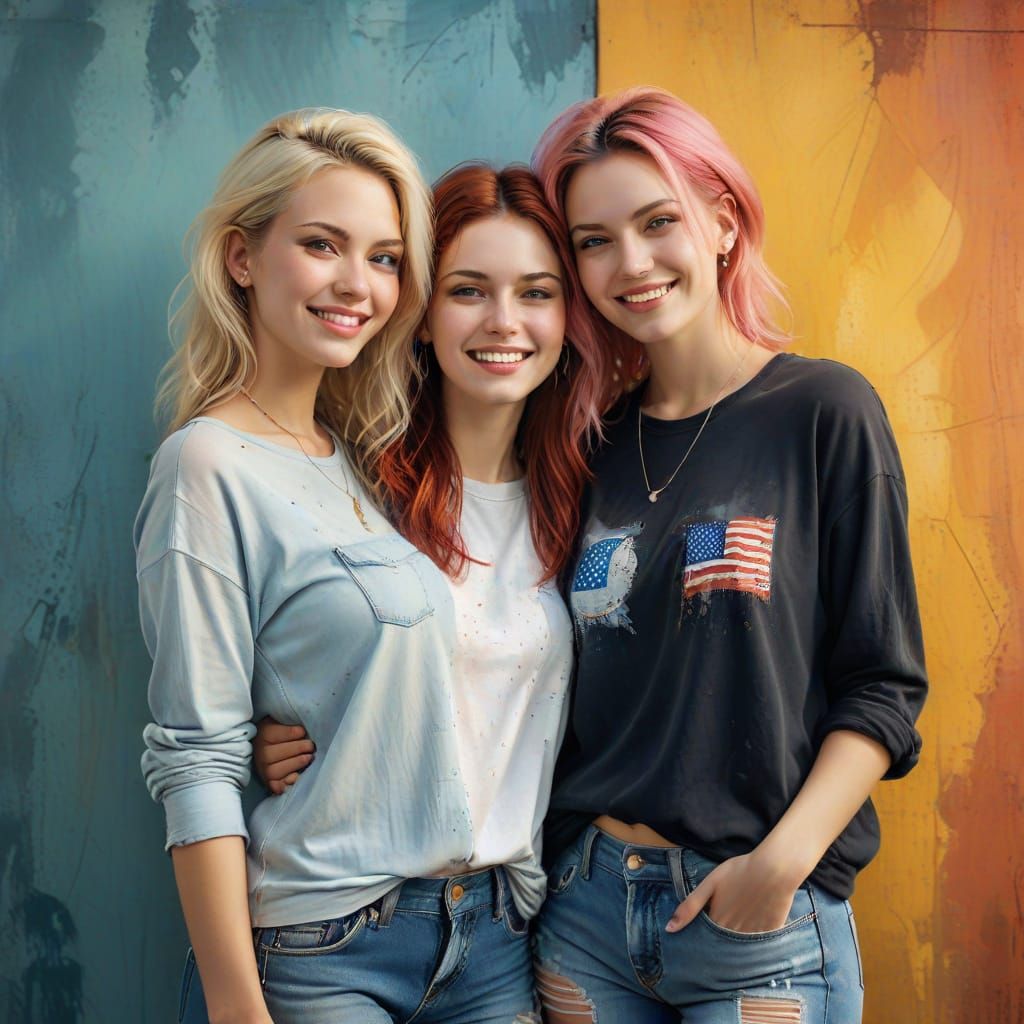 Grunge-Inspired American Women Admire Each Other's Beauty