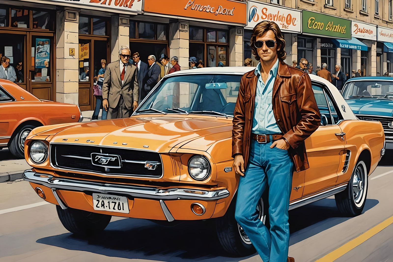 Groovy Driver and His Classic Ford Mustang