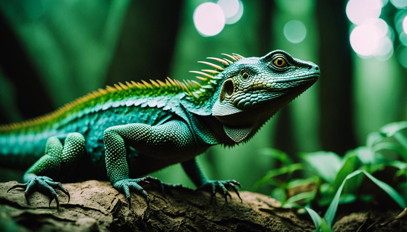 Cinematic Lizardfolk Character in Film Still