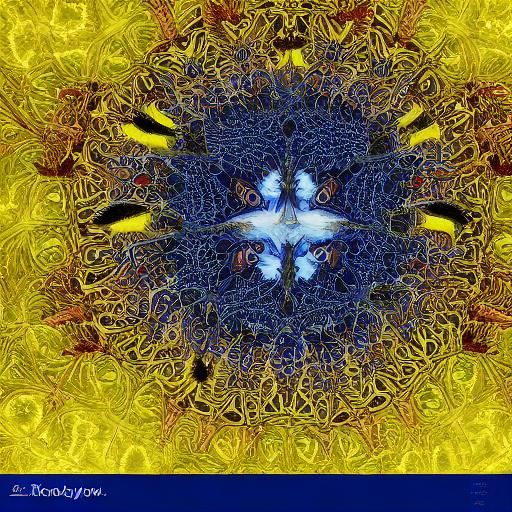 Exotic Fractal Elegance: Rorschach Cat Tree Art