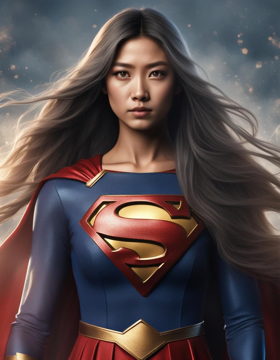 Asian Supergirl Portrait in Detailed Matte Painting