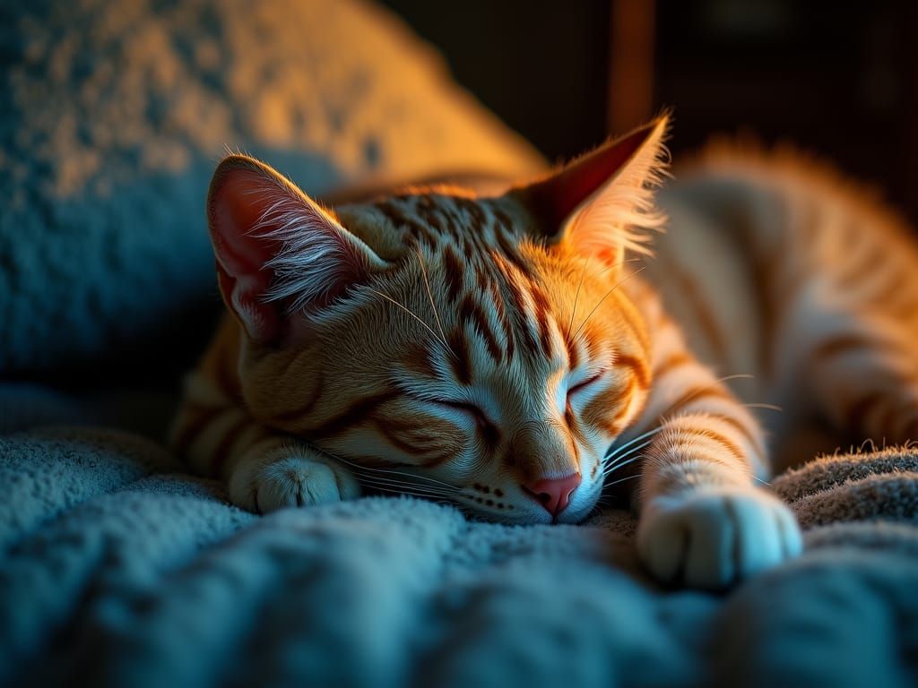 Sleeping Cats in Vibrant HDR Photography
