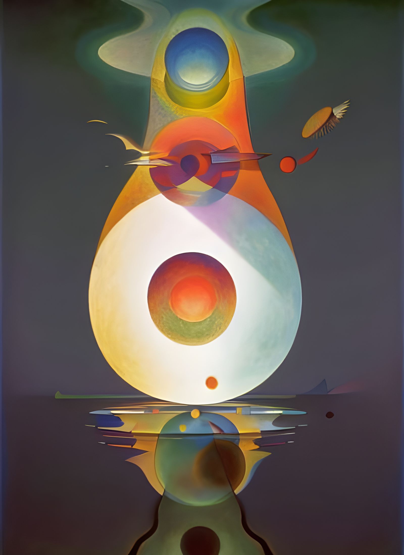 Surreal Biopunk Landscape with Erupting Pond