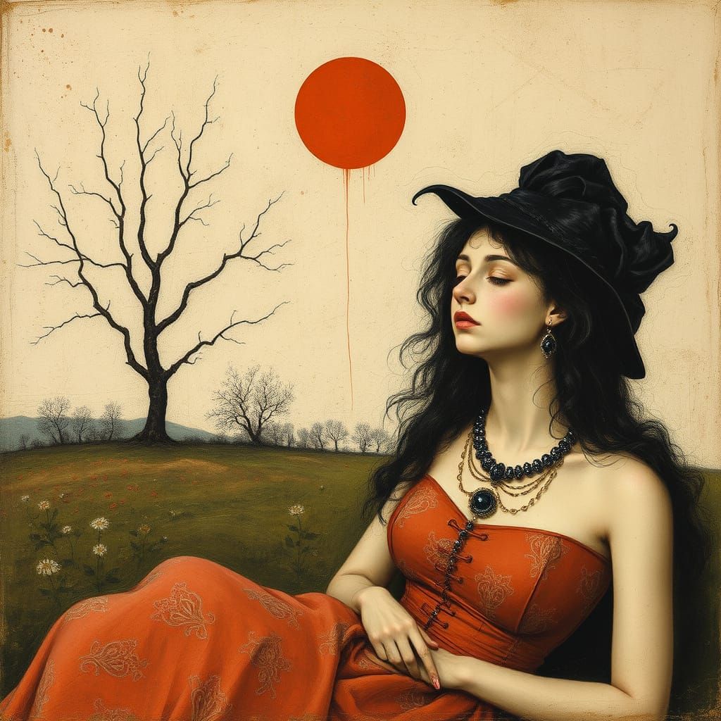 Minimalist Allegory in Pointillist Style