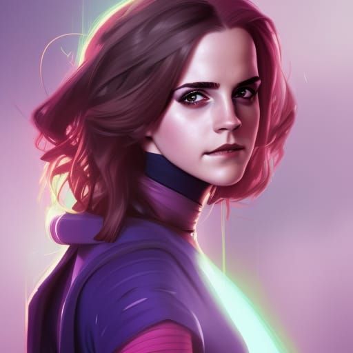 Emma Watson as Raven in Hyperdetailed Portrait