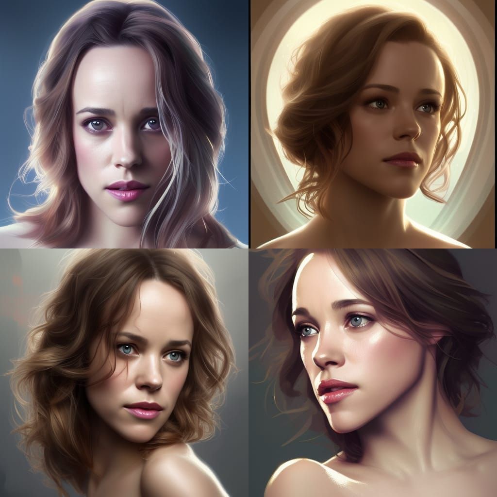 Gorgeous Rachel McAdams Portrait in Digital Art Style