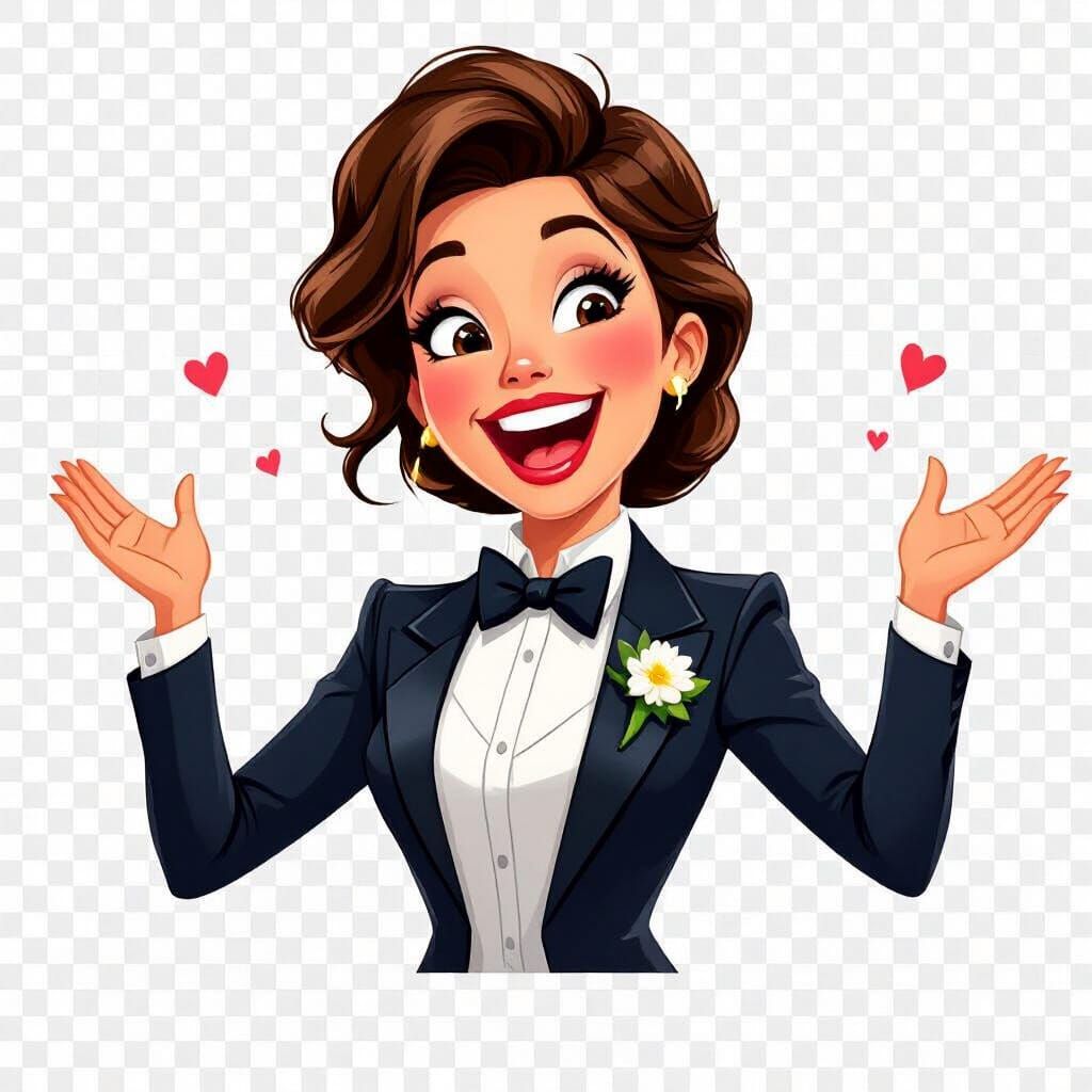 Joyful 3D Caricature of Wedding Planner