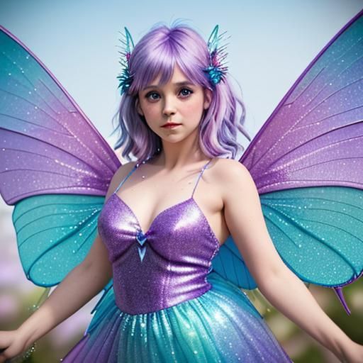 Sparkly Fairy with Rainbow Wings, Professional Photography