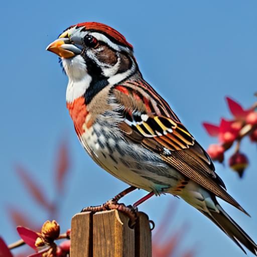 Rainbow Sparrow Portrait