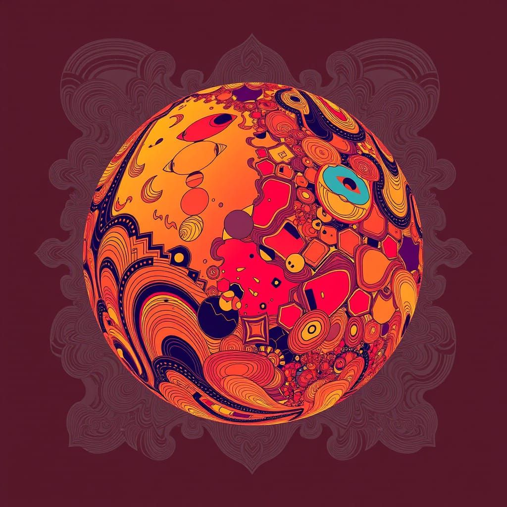 Vibrant Abstract Fractal Mars