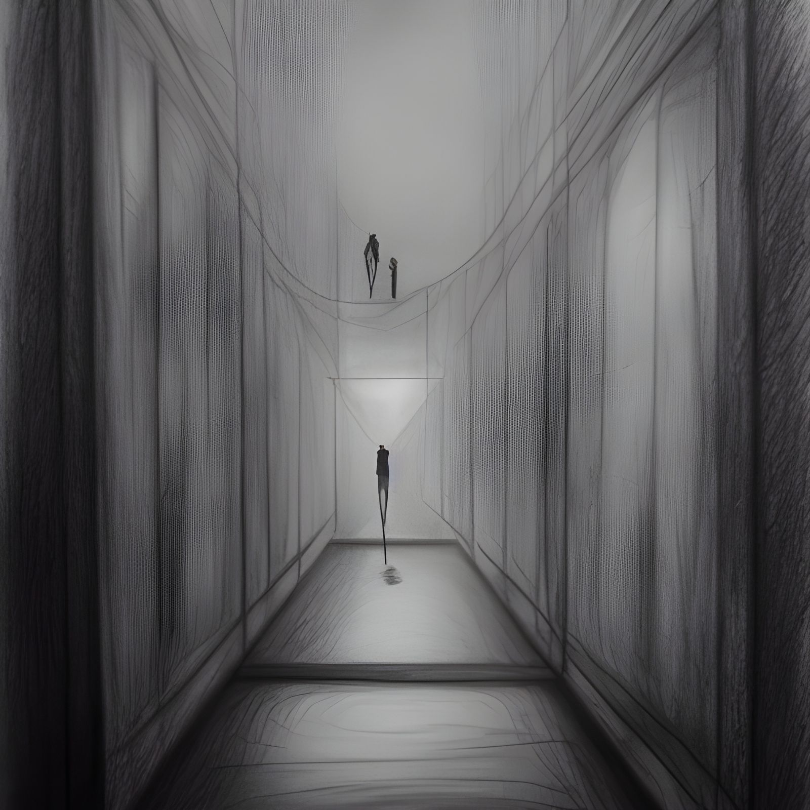 Dystopian Soul: A Gothic Ink Drawing