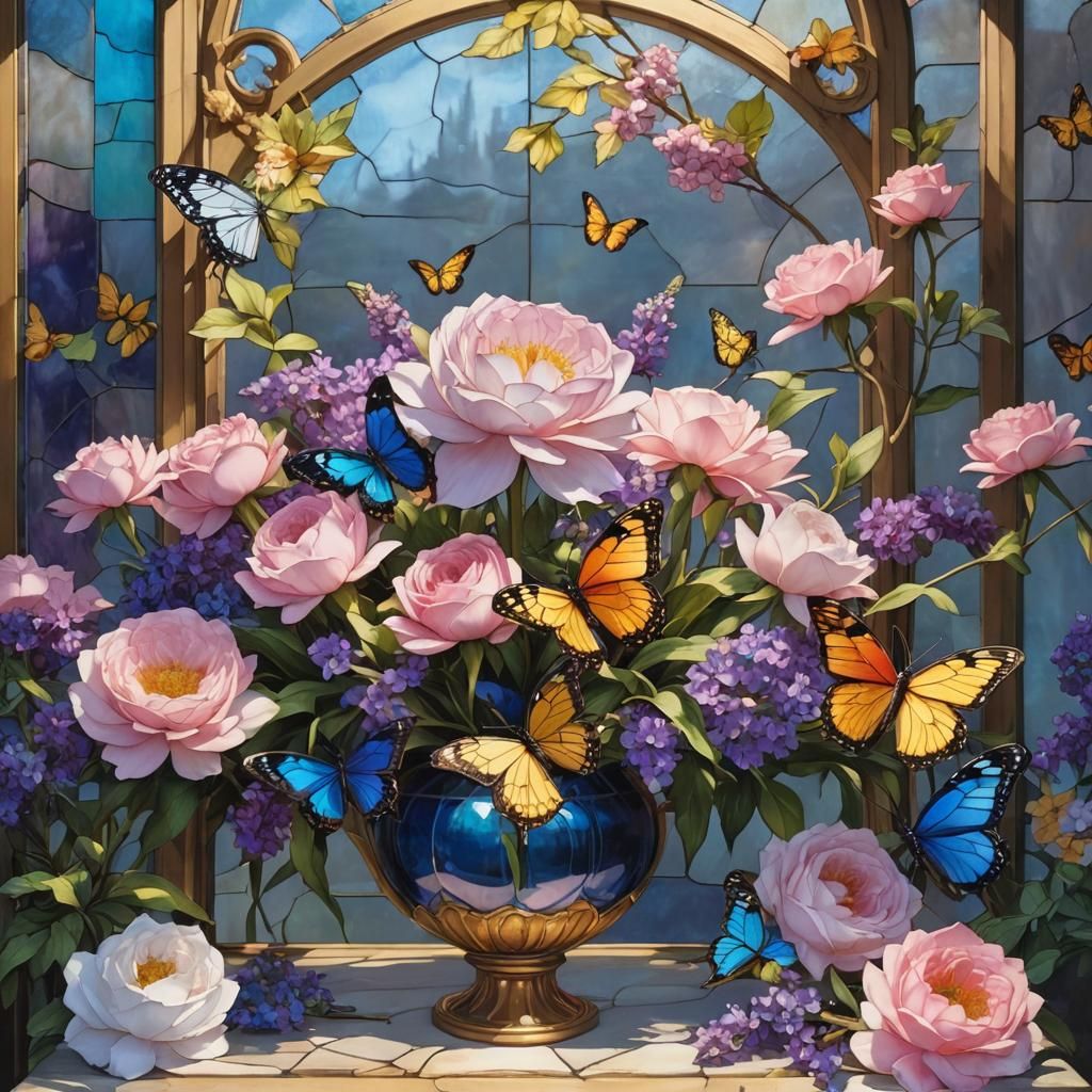 Colorful Stained Glass Window Art