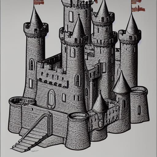 Whipped Cream Castle in Comic Book Style