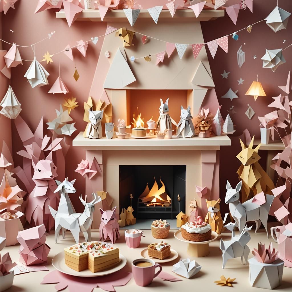 Delightful Papercraft Animals Celebrate With Cake