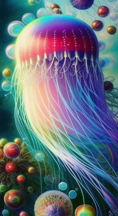 Iridescent Manowar Jellyfish