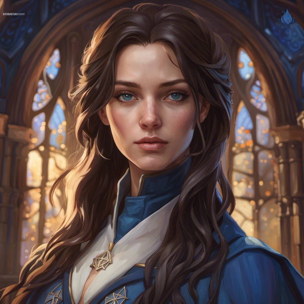 Detailed Portrait of Brunette Ravenclaw Girl