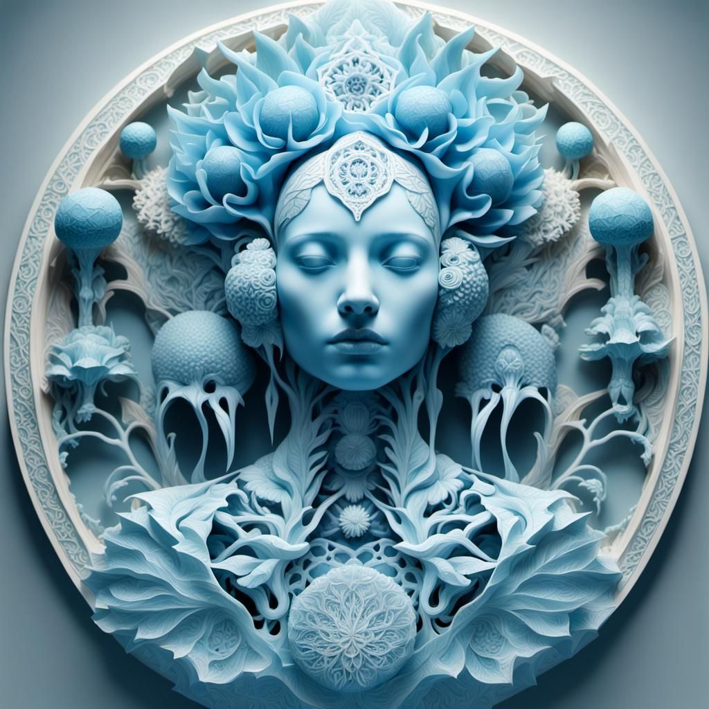 Surreal Sunset Sculpture of Strength and Resilience