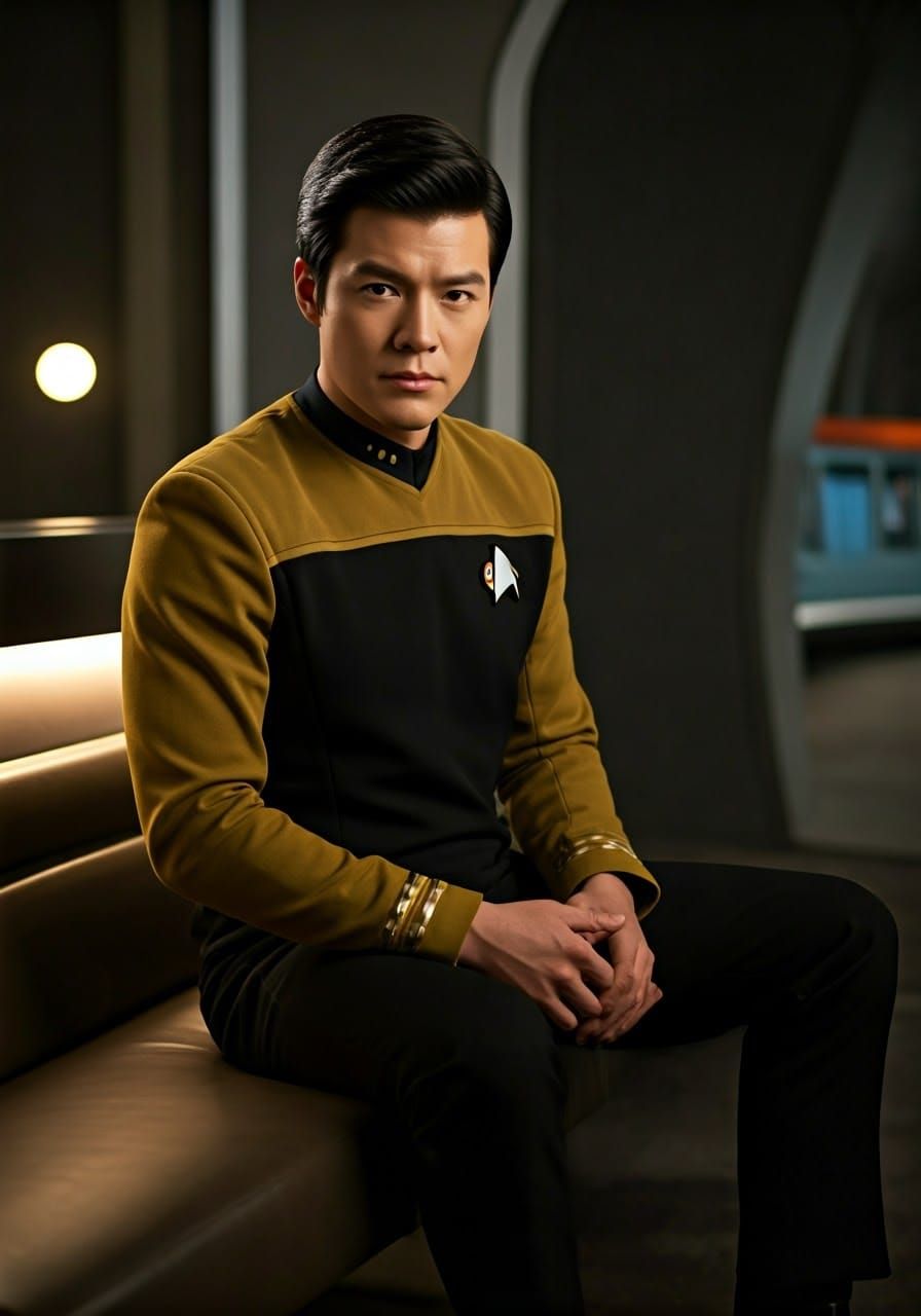 Ensign Harry Kim in Starfleet Uniform, Natural Setting