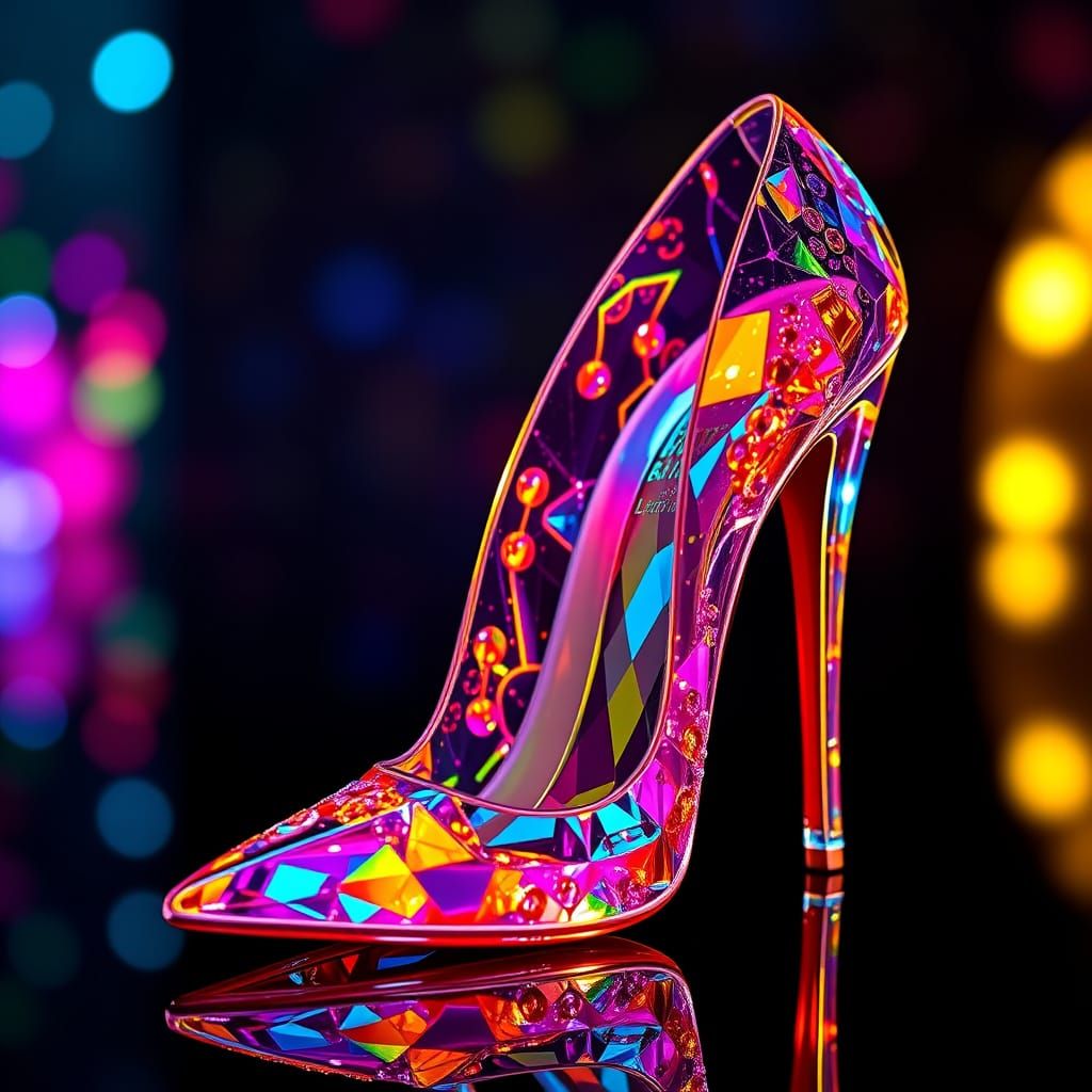 Glass Louboutin Stilettos in Kaleidoscopic Colors