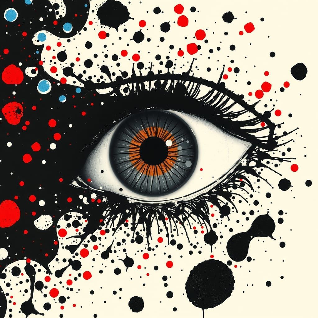 Cosmic Eye Ink Blot in Abstract Expressionism