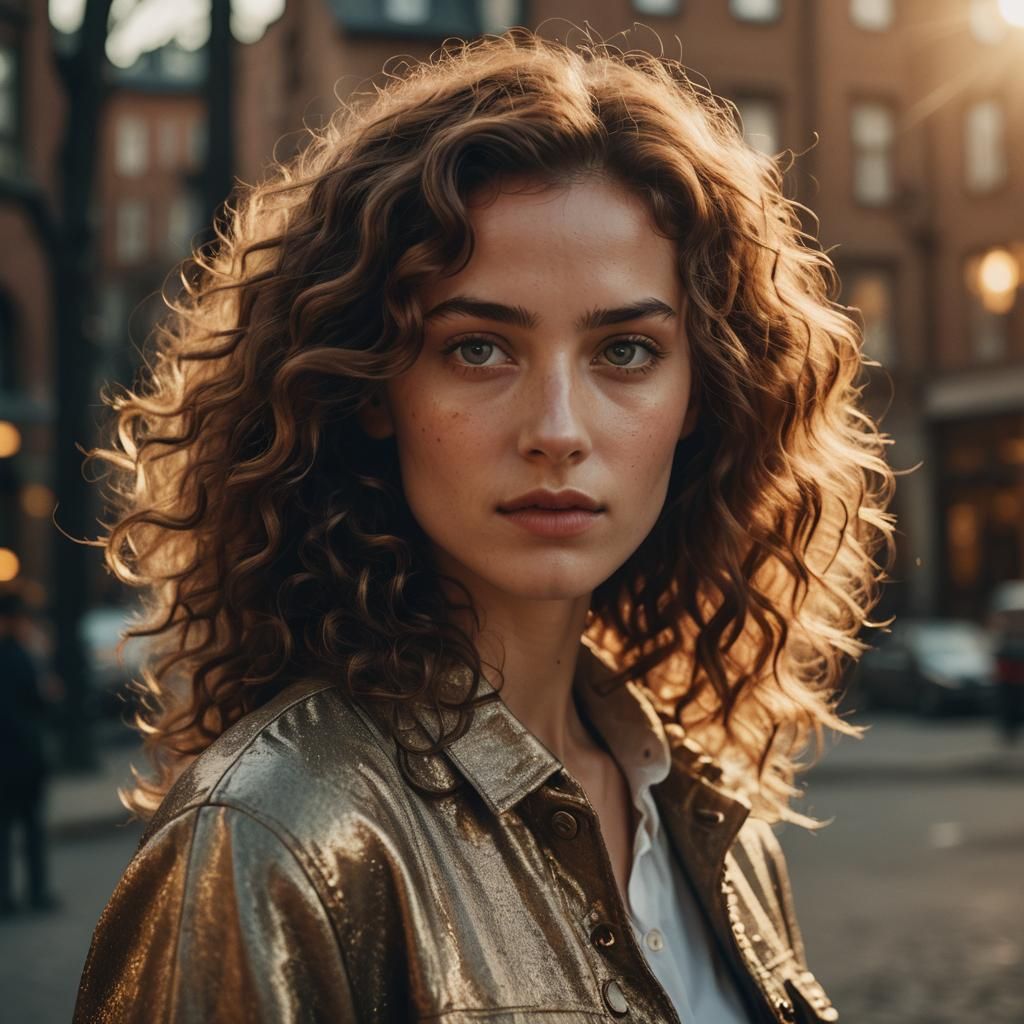 Cinematic Portrait of a Female Model in Golden Hour