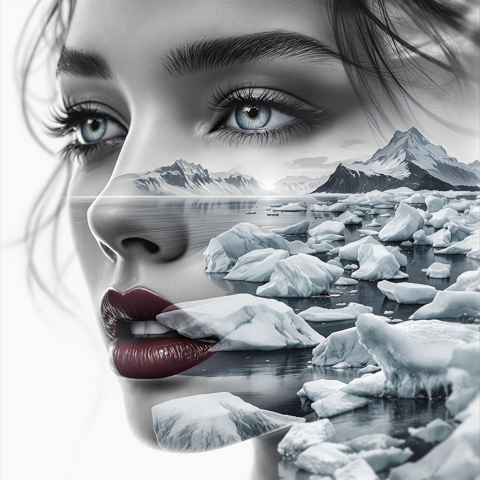 Mysterious Black Goddess in Enchanted Antarctica