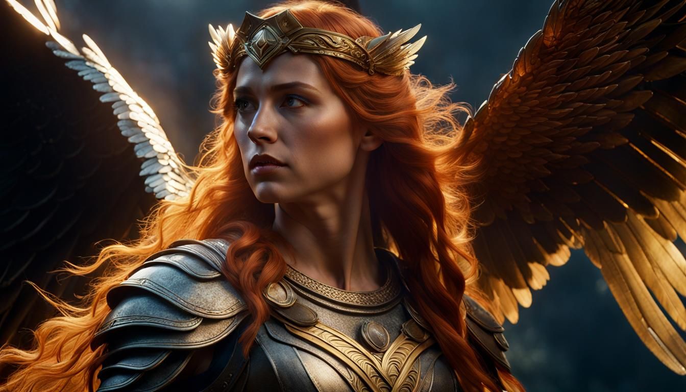 Photorealistic Valkyrie with Dramatic Lighting
