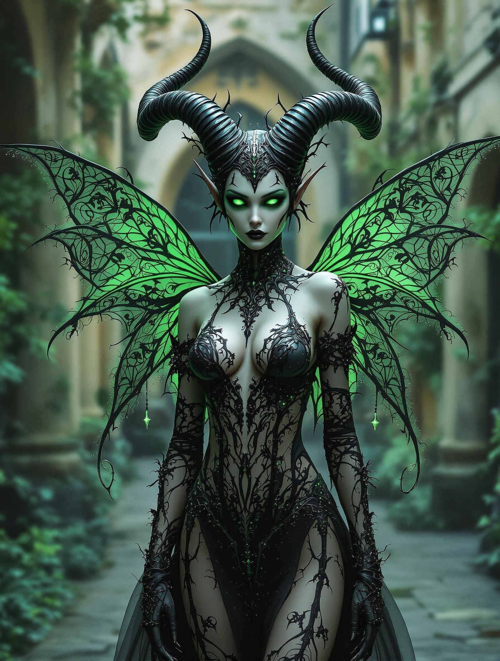 Gothic Absinthe Fairy in Baroque Demonique Style