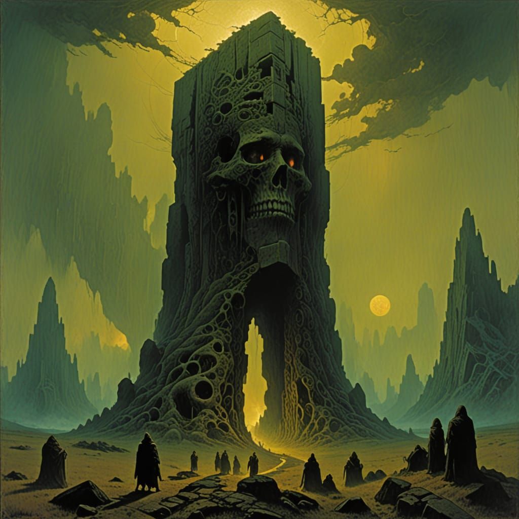 Cursed Monolith: Dark Fantasy Art