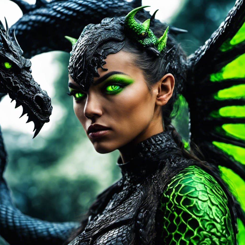 Dragon Hybrid Portrait in Hyperrealistic Style