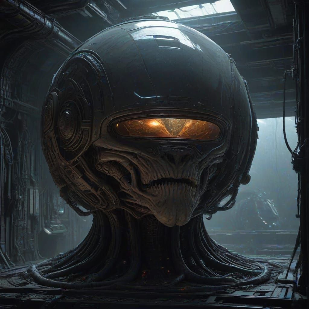 Sci-Fi Spacecraft Command Center in Neon Glare