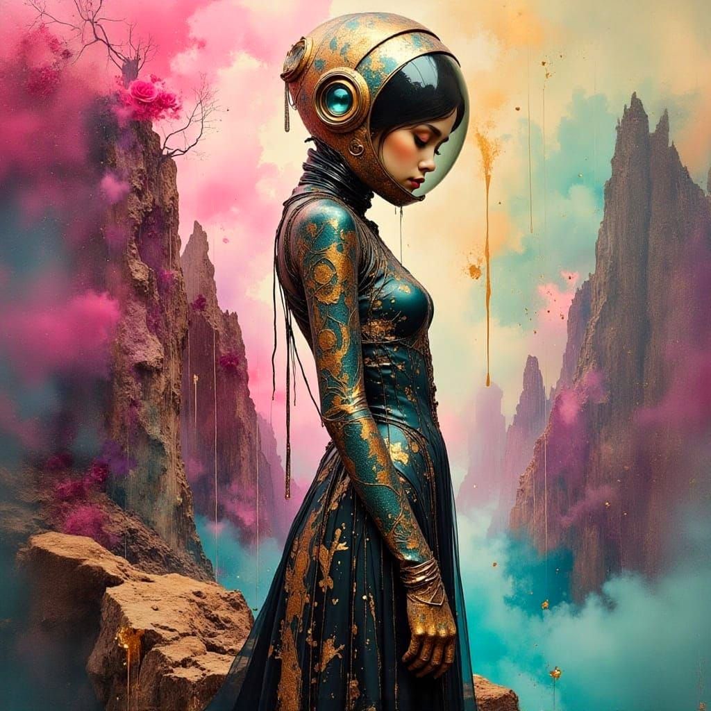 Retro Futuristic Woman on Alien World