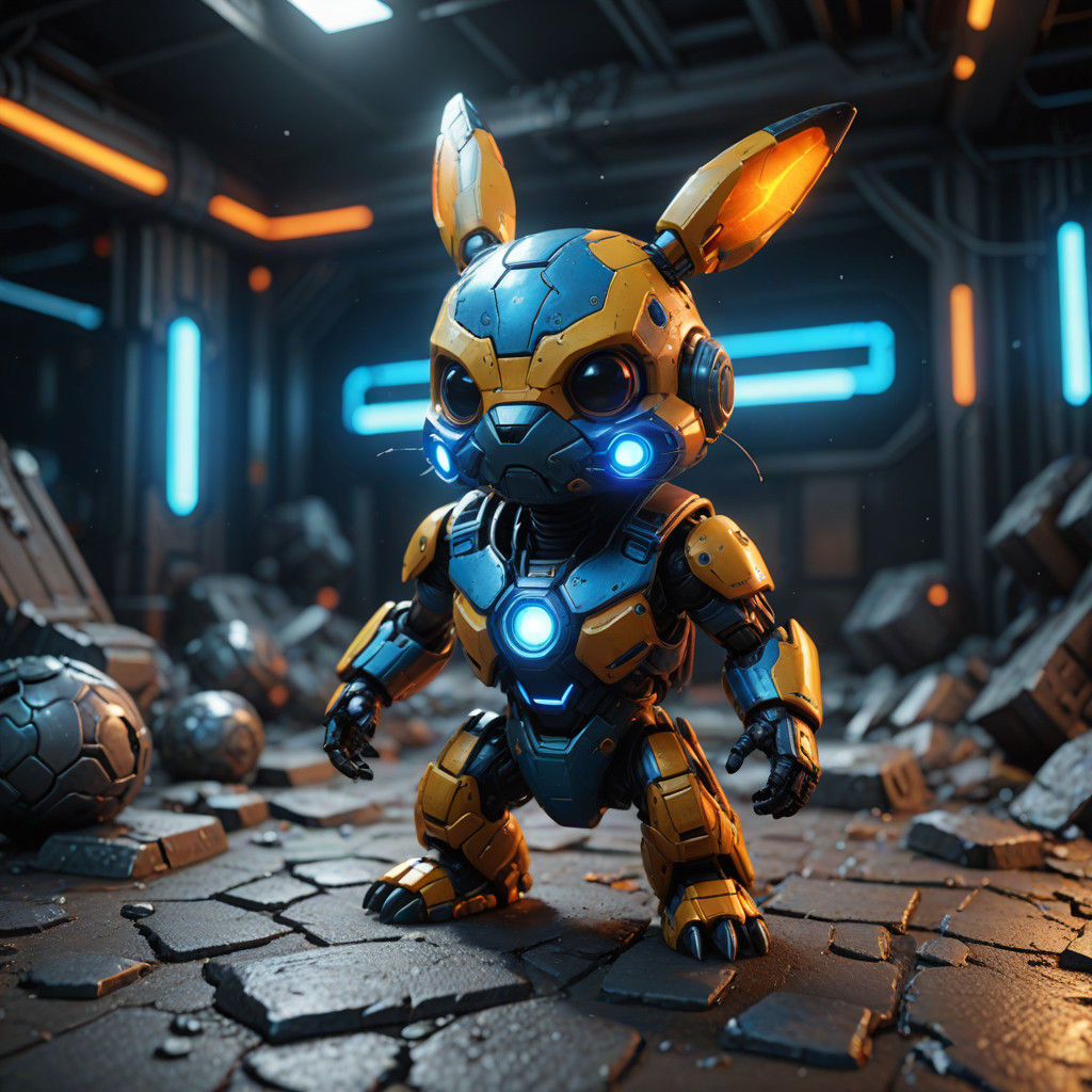 Electric Prikachu in High-Contrast 3D Glory