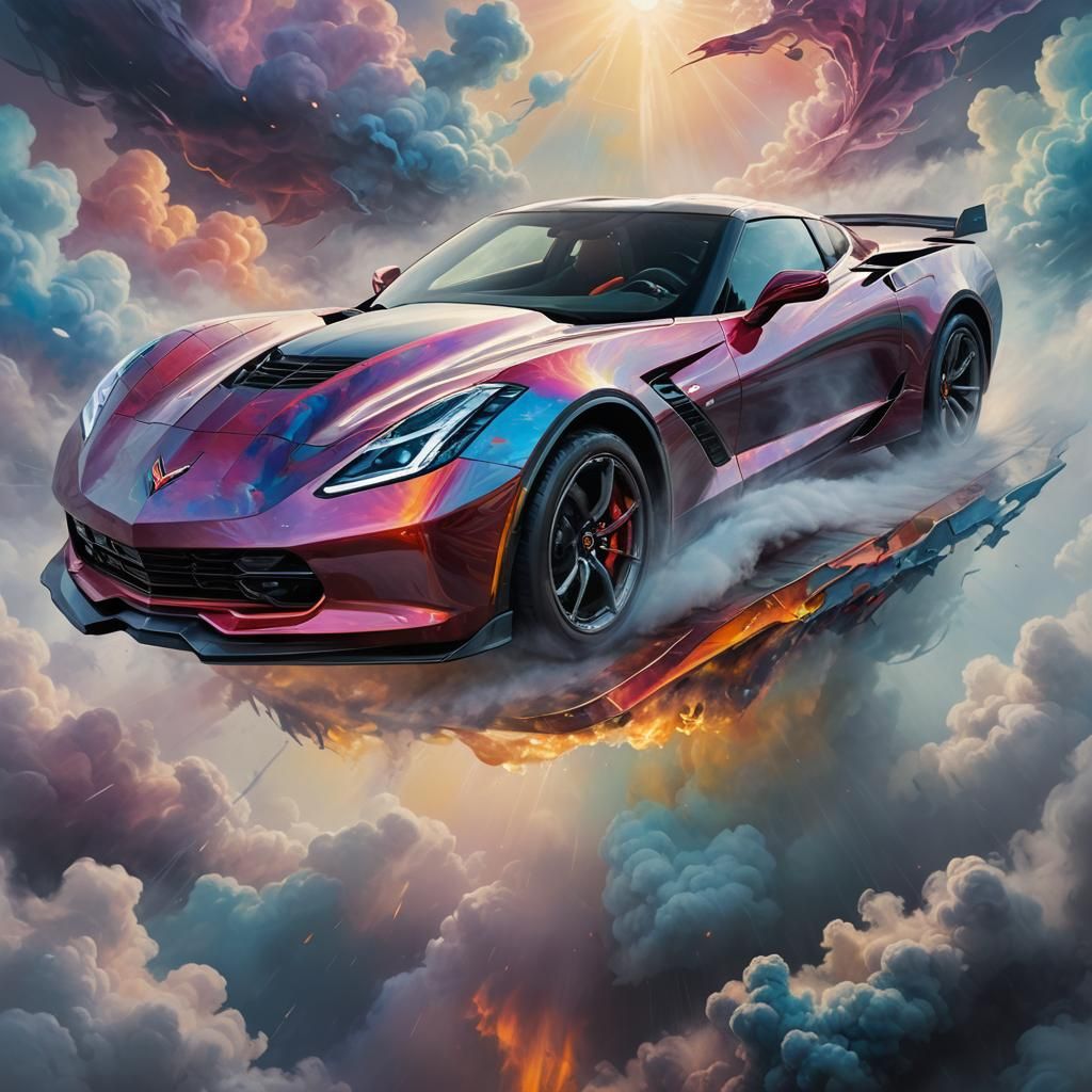 Corvette in Surreal Fantasy Artscape