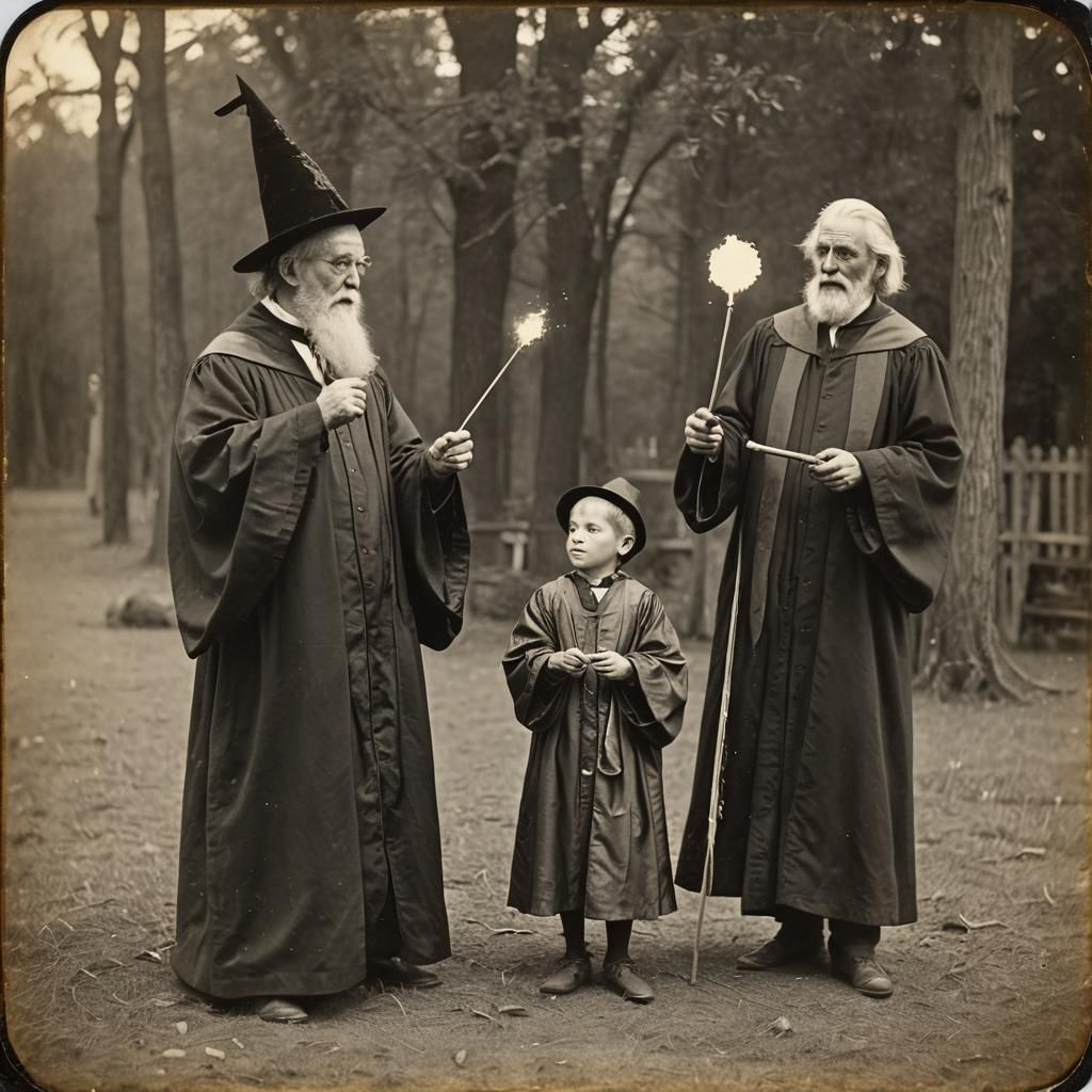 Young Wizard's Apple Levitation, Tintype Photography
