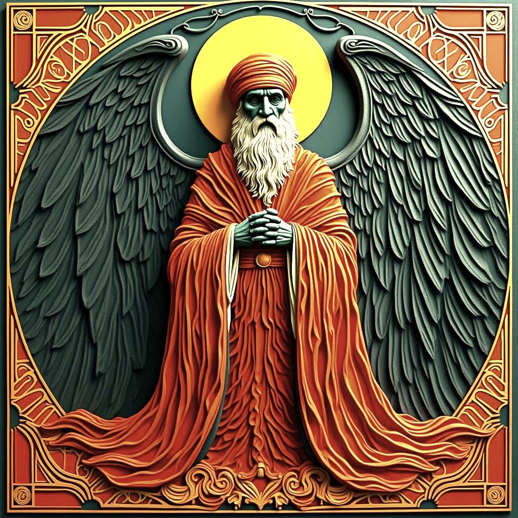 Art Deco Hierophant in Dramatic Kirigami Style