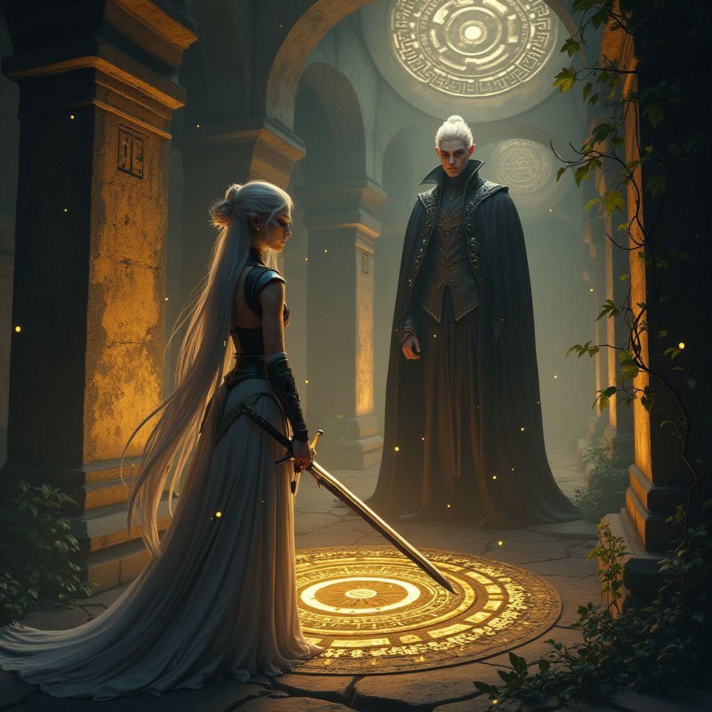 Elven Sanctuary: Elf vs Vampire in Ethereal Glow