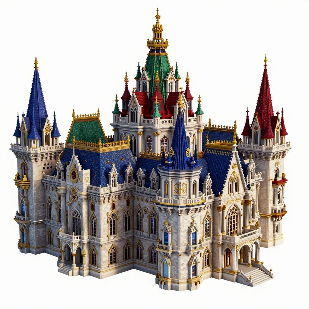 Colossal English Royal Palace Render in Vivid Jewel Tones