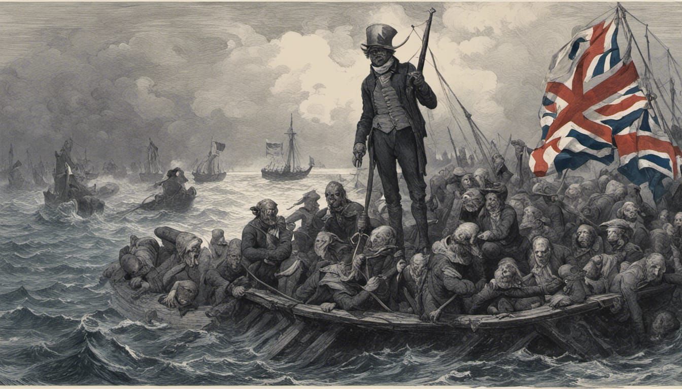 Pig Soldiers Sailing with Flags: A Horror Invasion