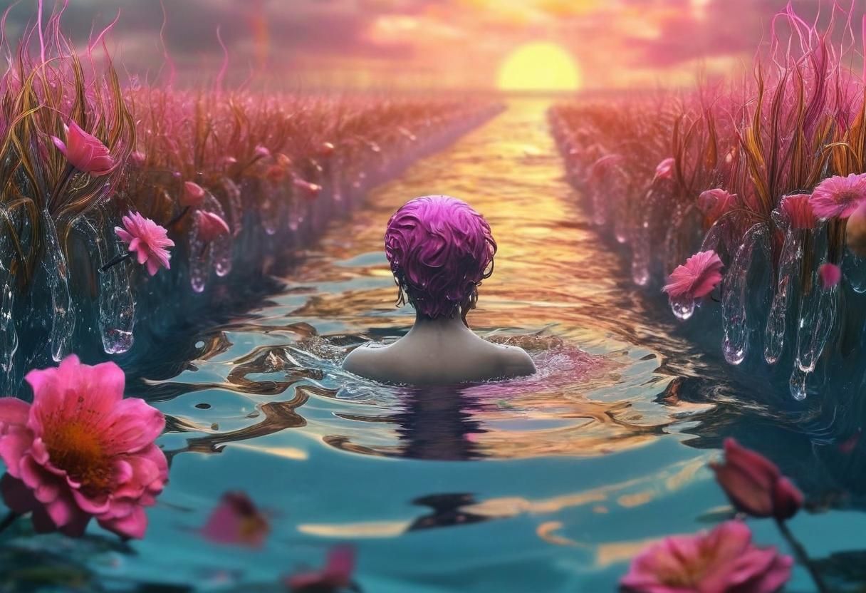 Abstract Pink Dreamscape: A Visual Fable