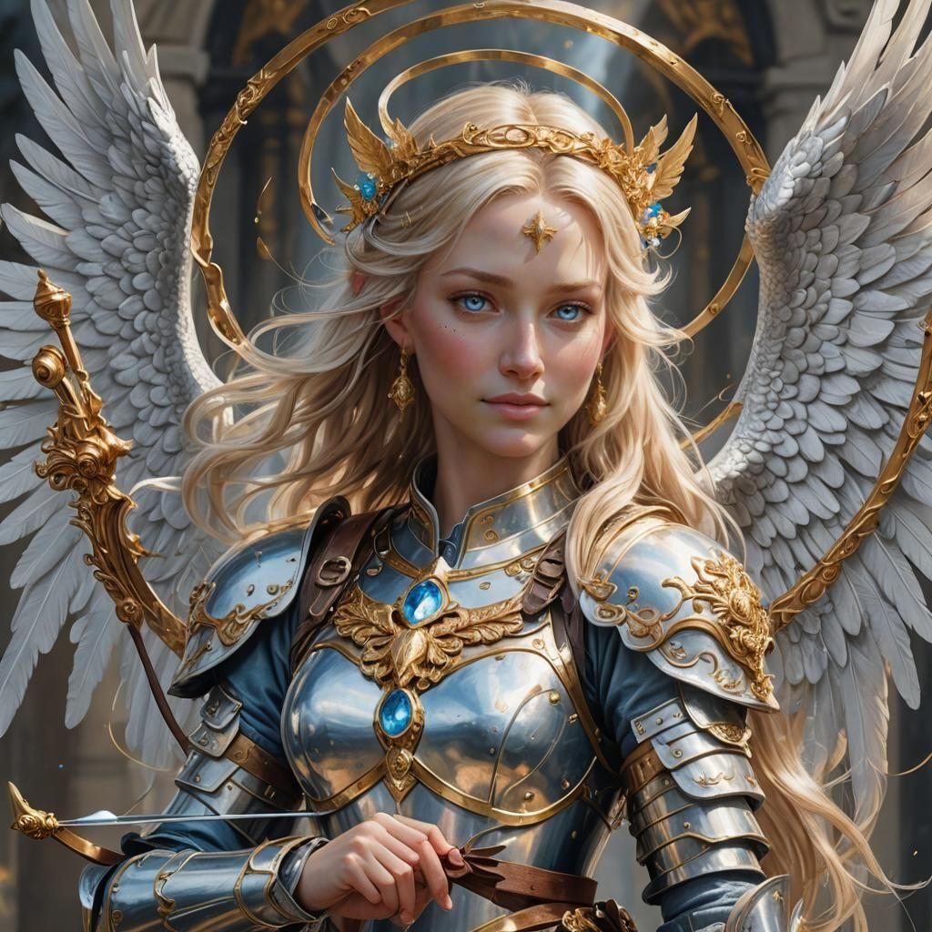 Archangel Raguel: Angel of Peace in Silver Armor