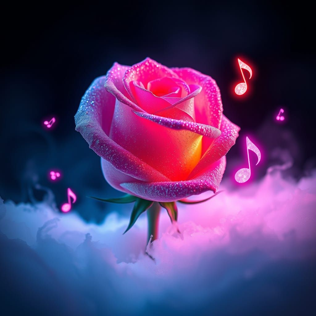 Glitter Rose in Futuristic Floral Wonderland