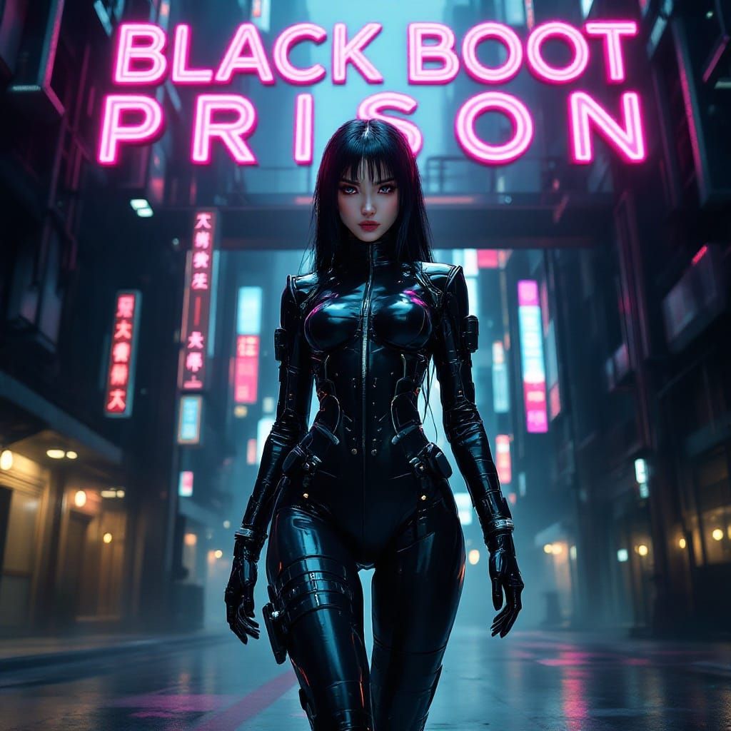 Cyberpunk Goddess on Dystopian City Cover Art