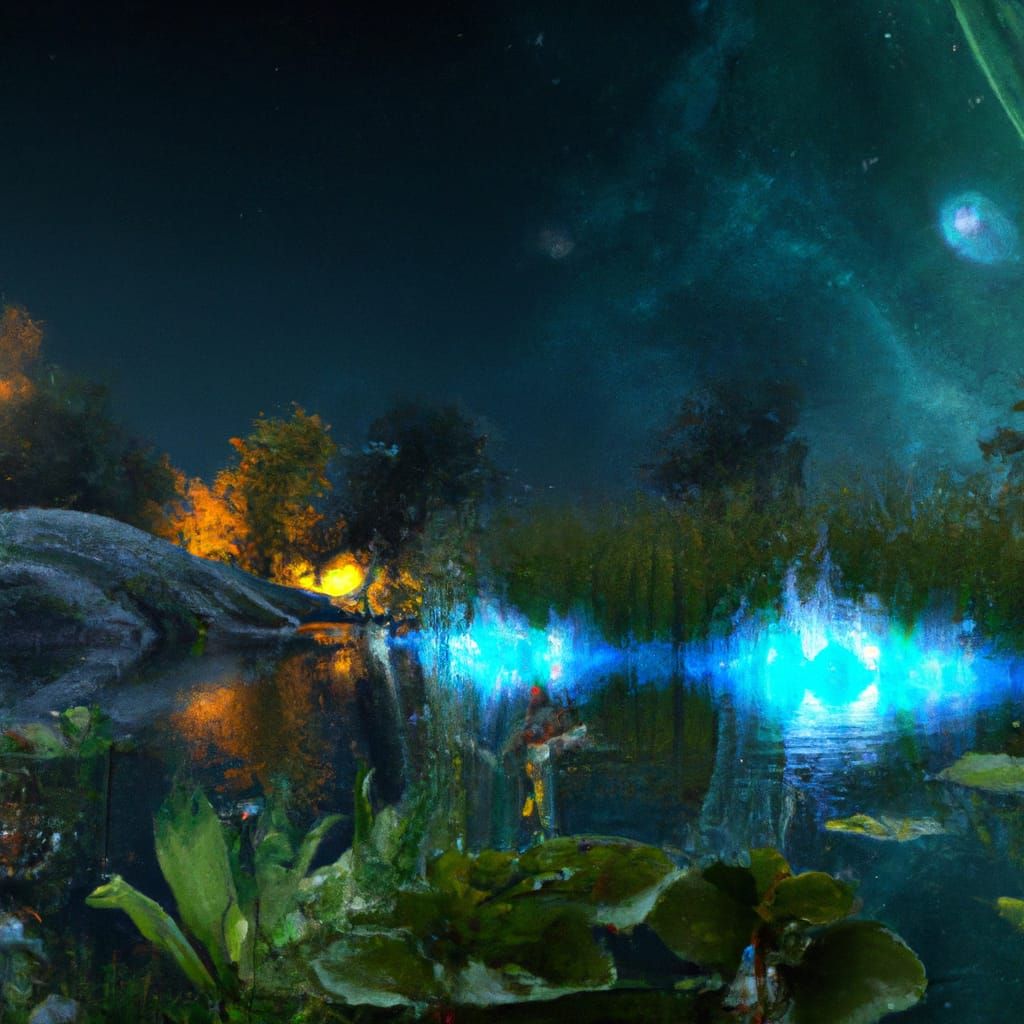 Cosmic Reflection in Autumn Landscape